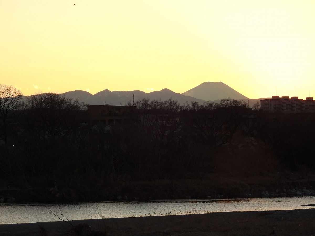 多摩川からの 日没