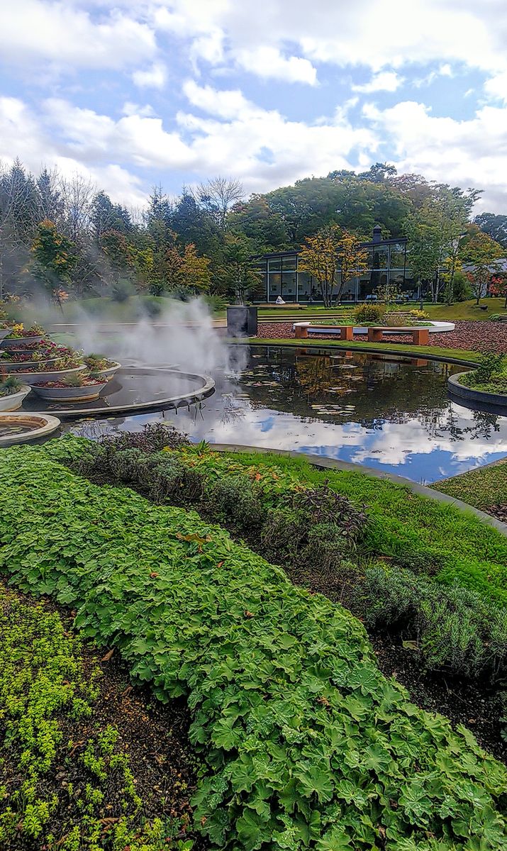 鶴雅ホテルの庭🍀⛲️