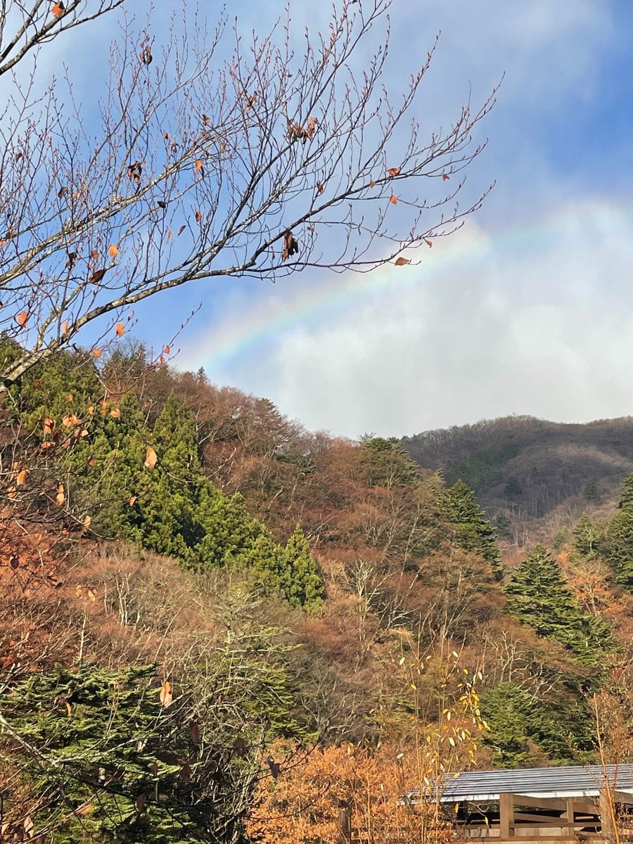 雨上がり虹🌈が綺麗でした。  四万温泉