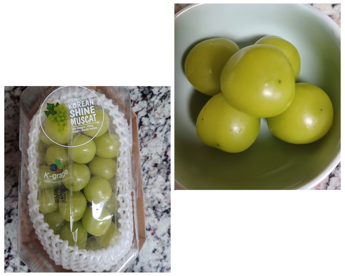 ブドウの写真 by たこまふじ 韓国系スーパーで見付けたシャインマスカット🍇 一房600gm