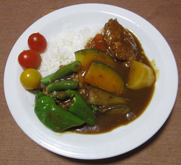 本日の夕食（インゲン）