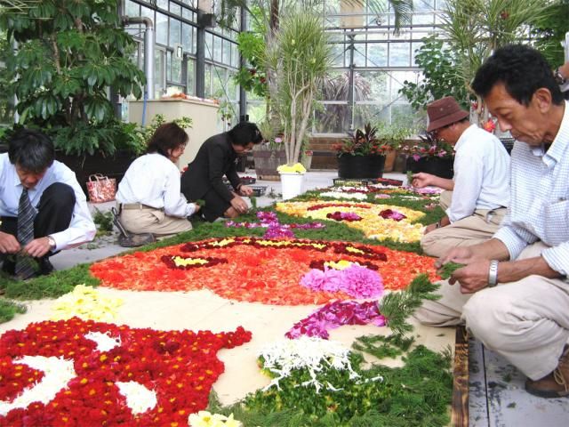 ダリアの花じゅうたんの展示をします！