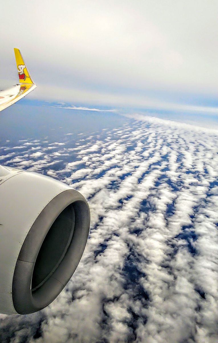 羽田空港から函館空港上空の雲