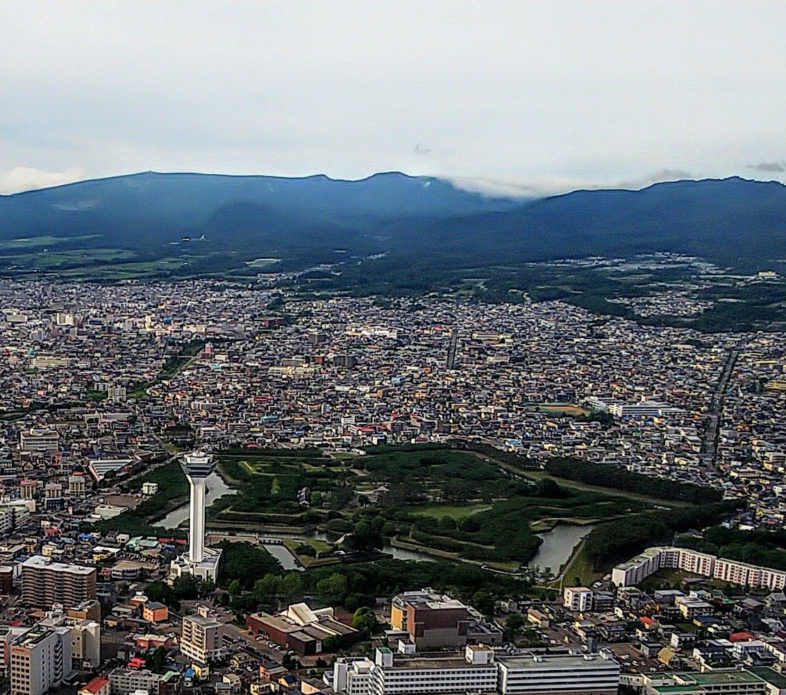 函館上空の景色