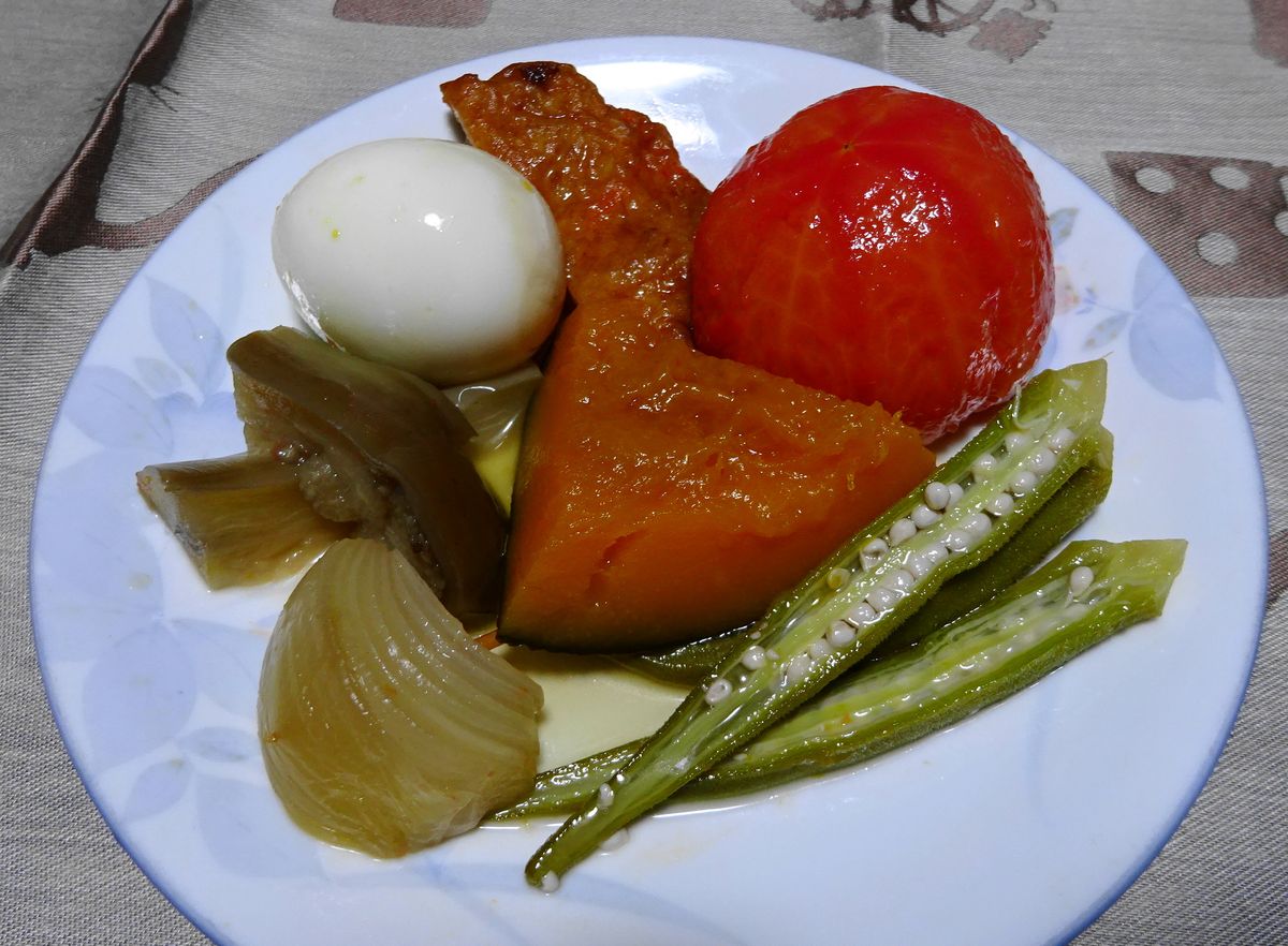 昨日の夕飯（ナス、かぼちゃ）