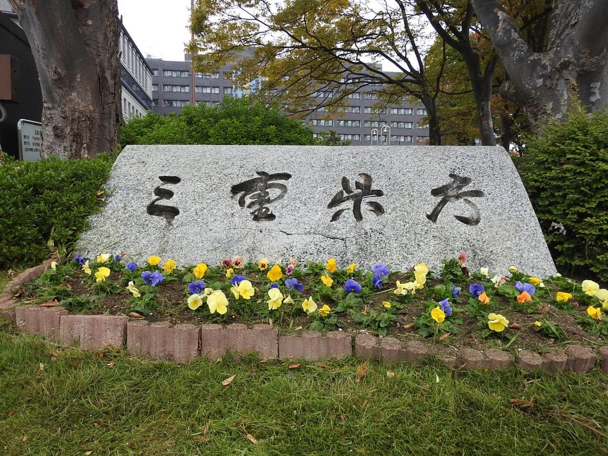 県庁時計台花壇への植え付け