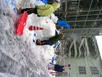 雪に埋もれた外花壇