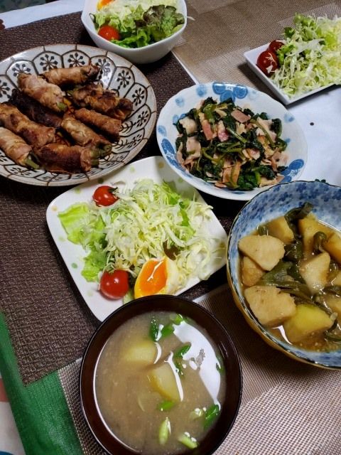 咲いたポリアンサと晩御飯～*