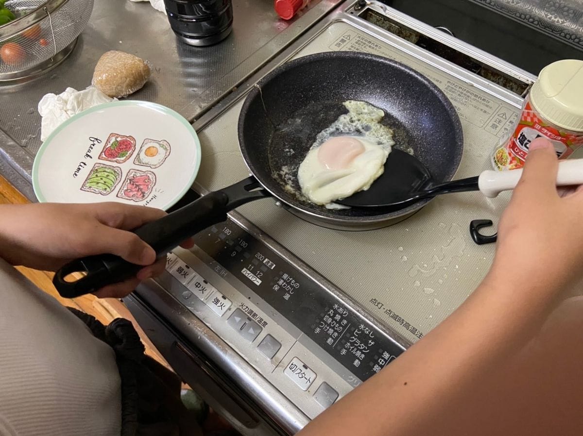 長女の目玉焼き😆