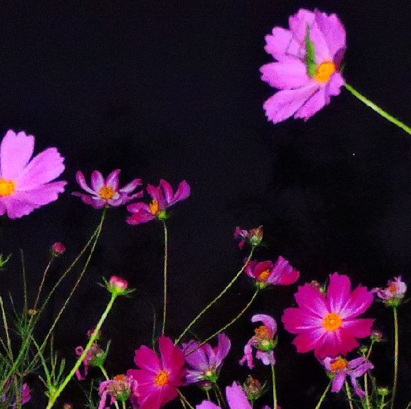 散歩道の花～コスモスとウマオイ