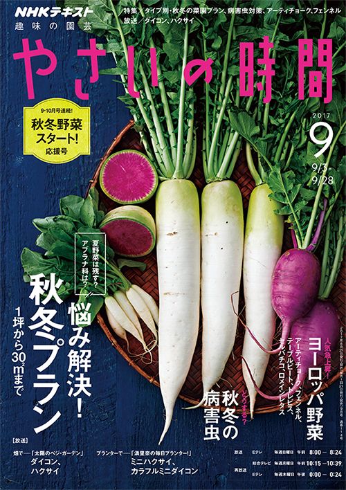 悩み解決！ 秋冬プラン 1坪から30㎡まで/ダイコン、ハクサイ/『やさいの時間』9月号(8/21発売)